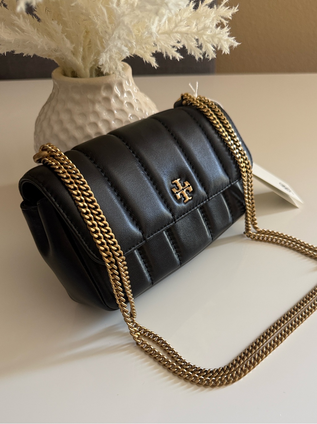Nwt , Tory Burch Kira Mini Flap (Black) Gold Hardware Crossbody